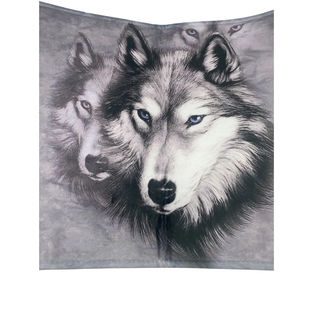 Wolf Love Design Bathroom Doormat‎ Anti Slip Backing 100% Polyester Grey